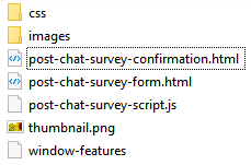 Screenshot of the post chat survey archive content