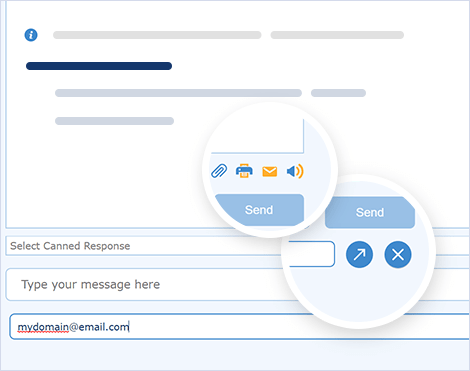 Envoyez les transcriptions de chats par e-mail directement depuis l'app d'agent Envoi de transcriptions de chat depuis l'app Web d'agent