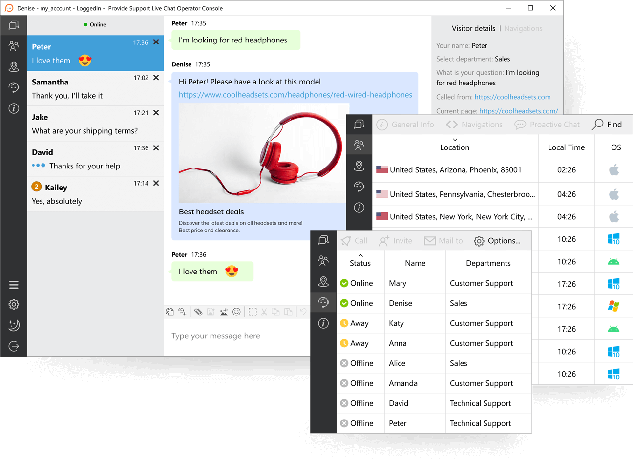 Utilisez l'app d'agent de chat sur n'importe quel système d'exploitation App de bureau pour les agents de chat en direct