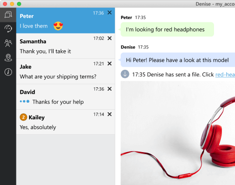 Utilisez la Console opérateur pour gérer les chats, surveiller votre site Web et administrer l'équipe d'assistance Console opérateur mobile et pour PC