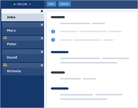Gérez autant de sessions de chat simultanées que vous est possible Plusieurs sessions de chat